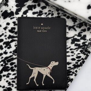 Kate Spade Black Dog Design Passport Holder